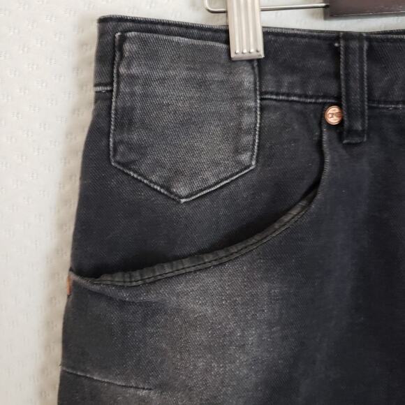 One‎ X One Teaspoon Womens Sz 32 Vanguard Mid-Waist Denim Skirt Distressed Black - Picture 4 of 11